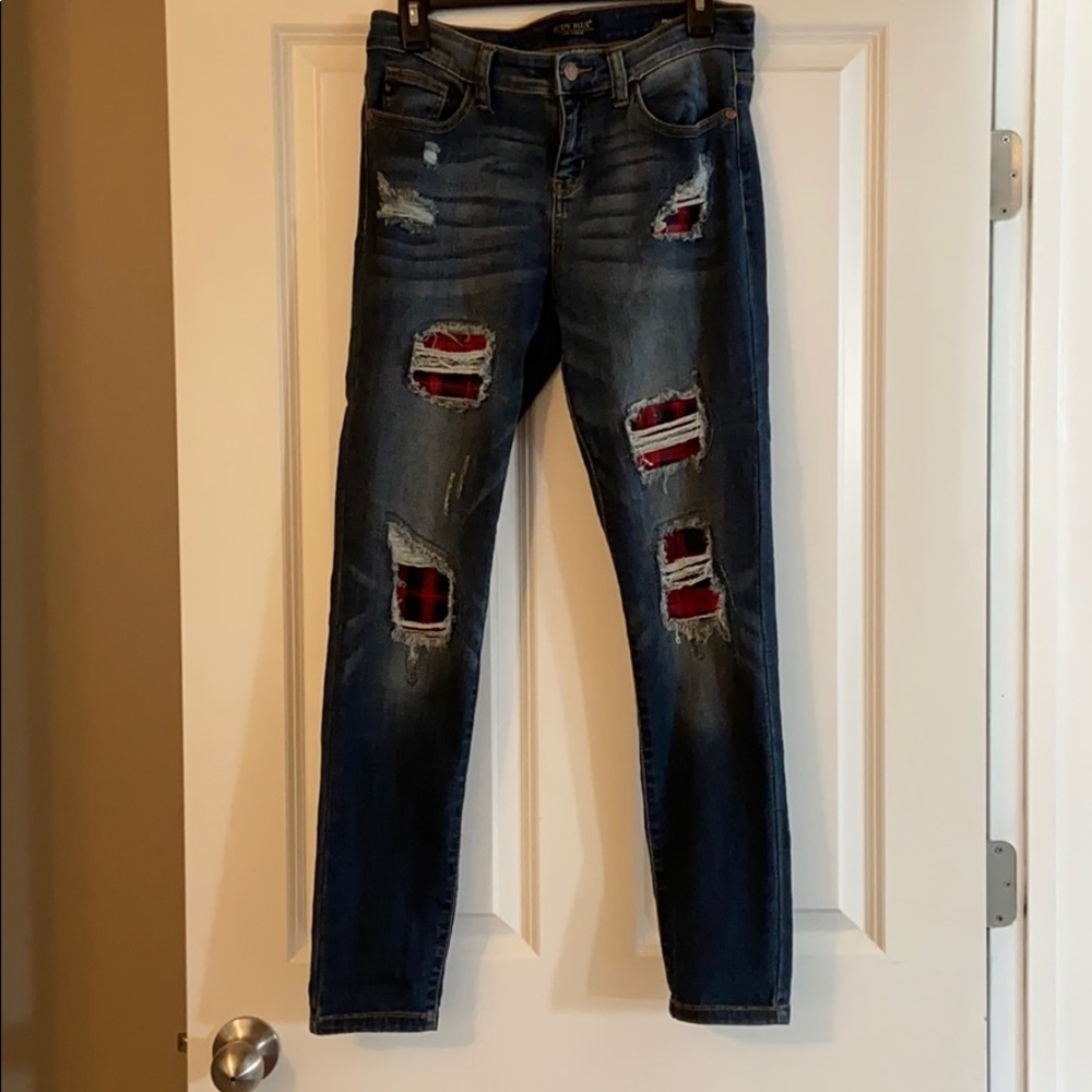 Buffalo plaid Judy Blue jeans